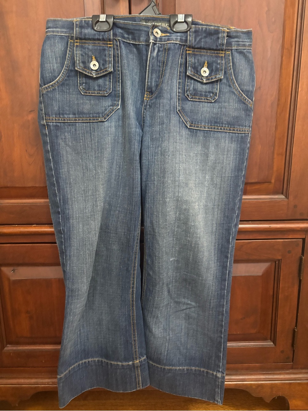 Banana Republic Wide-Leg Cropped Jeans in Dark Blue Denim 10